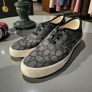 COACH Citysole Gray Canvas Monogram Logo Low Top Lace Up Sneakers Size 8.5B
